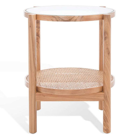 Safavieh - Couture - Karyna Rattan & Glass Accent Table - Clear - Natural - SFV2301A veiw 2