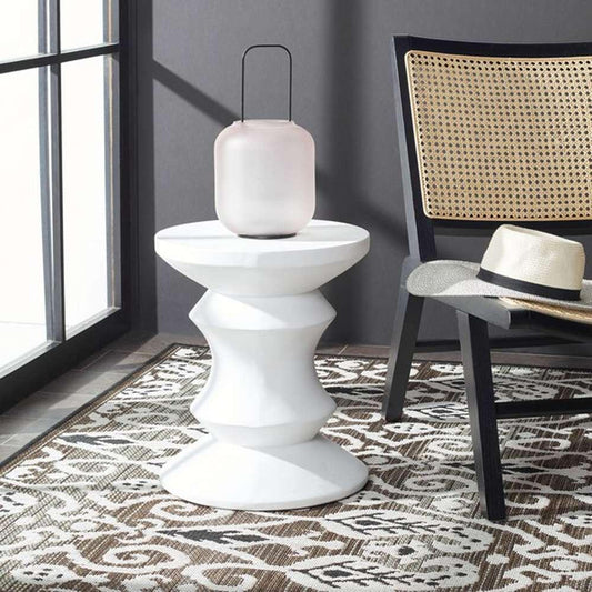 Safavieh - Katara Concrete Accent Stool - Ivory - VNN1034B veiw 2