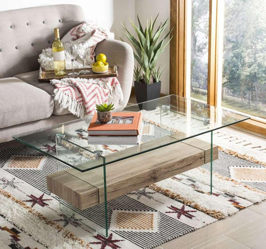 Safavieh - Kayley Coffee Table - Natural - Glass - COF7004A veiw 2