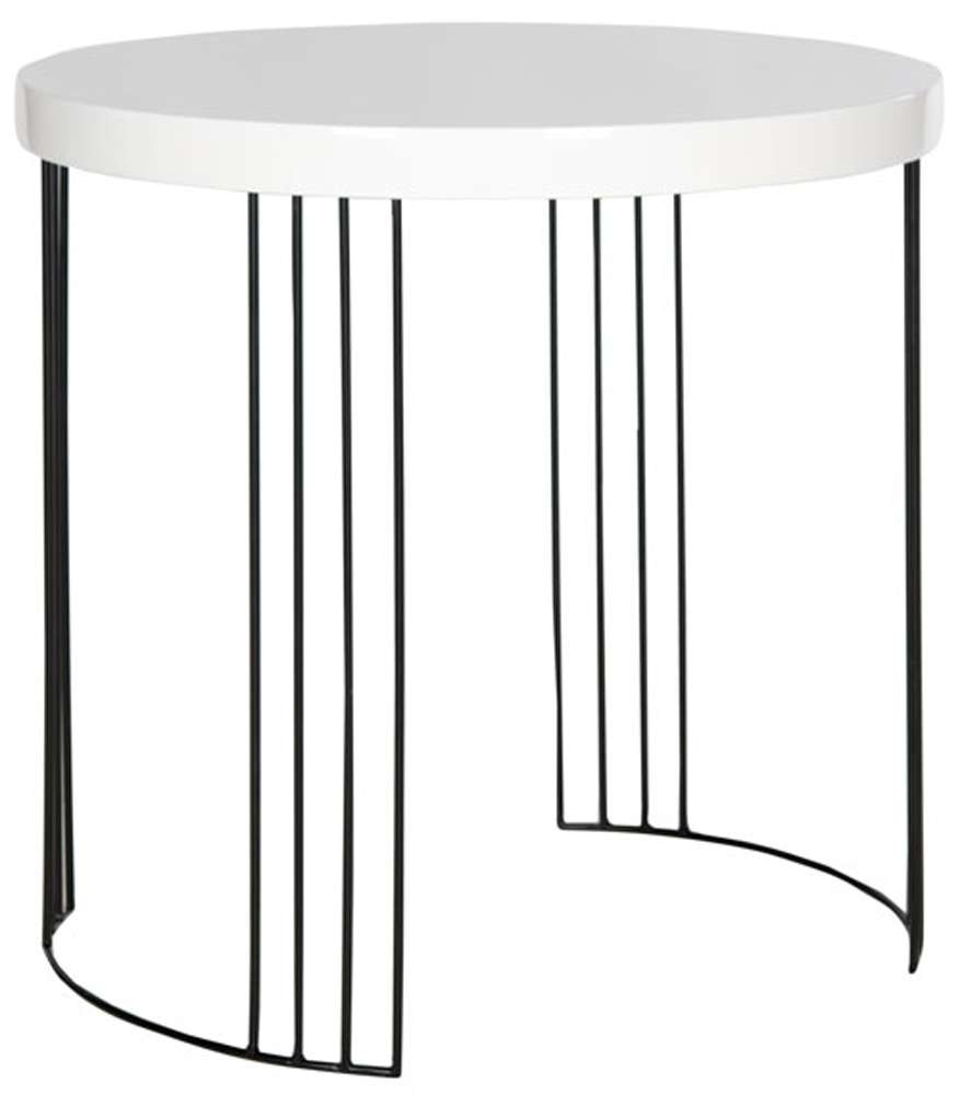 Safavieh - Kelly End Table - White - Black - FOX4201A veiw 3