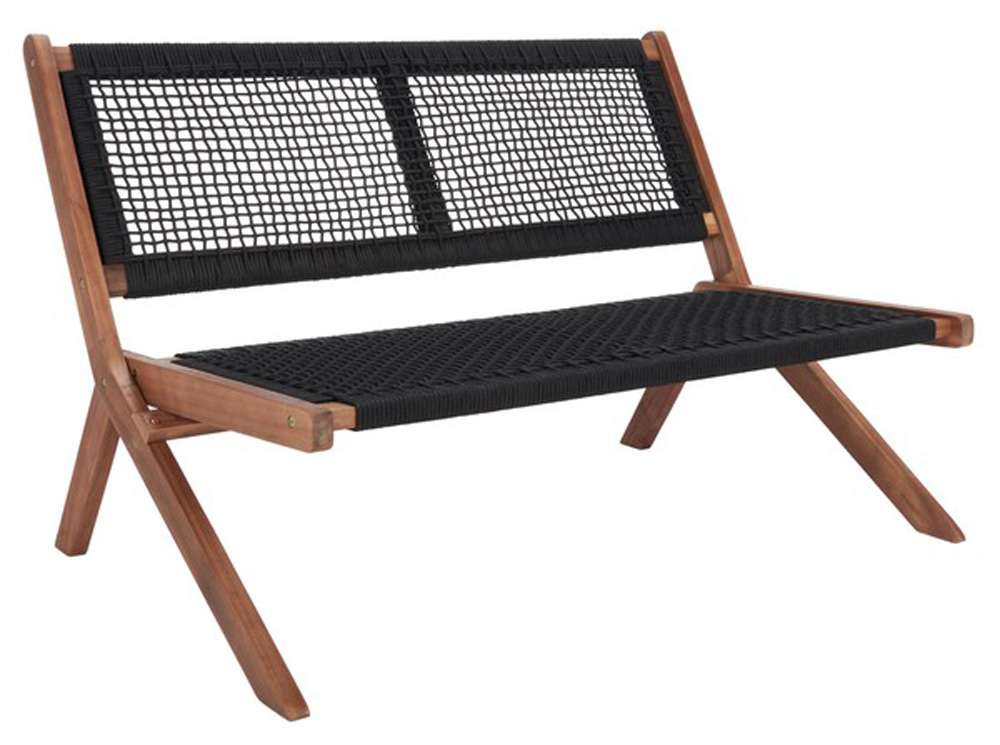 Safavieh - Kobina Outdoor Bench - Natural - Black - PAT7304E veiw 4