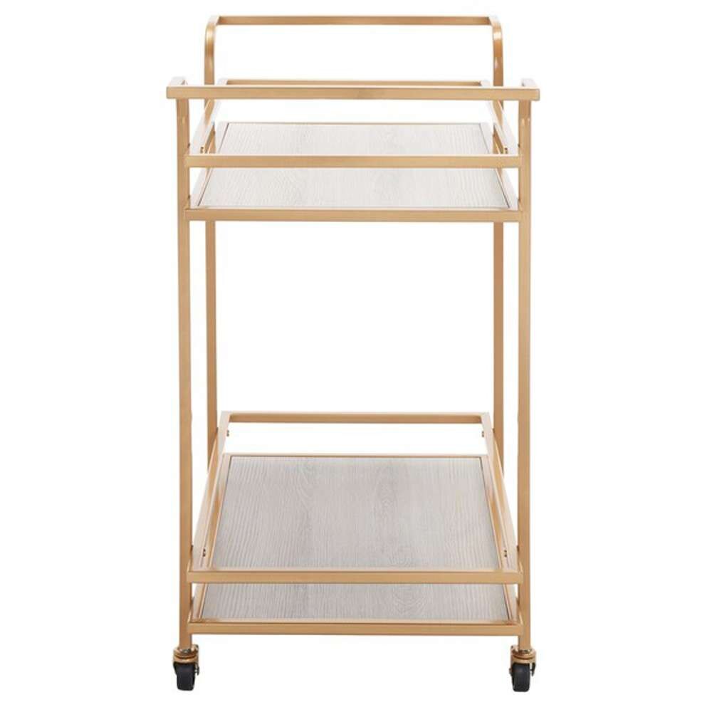 Safavieh - Lameris 2 Tier Bar Cart W Hndl - Matte Gold - Grey - BCT8011B veiw 3