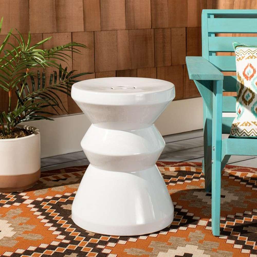 Safavieh - Larsa Garden Stool - White - ACS4576B veiw 2
