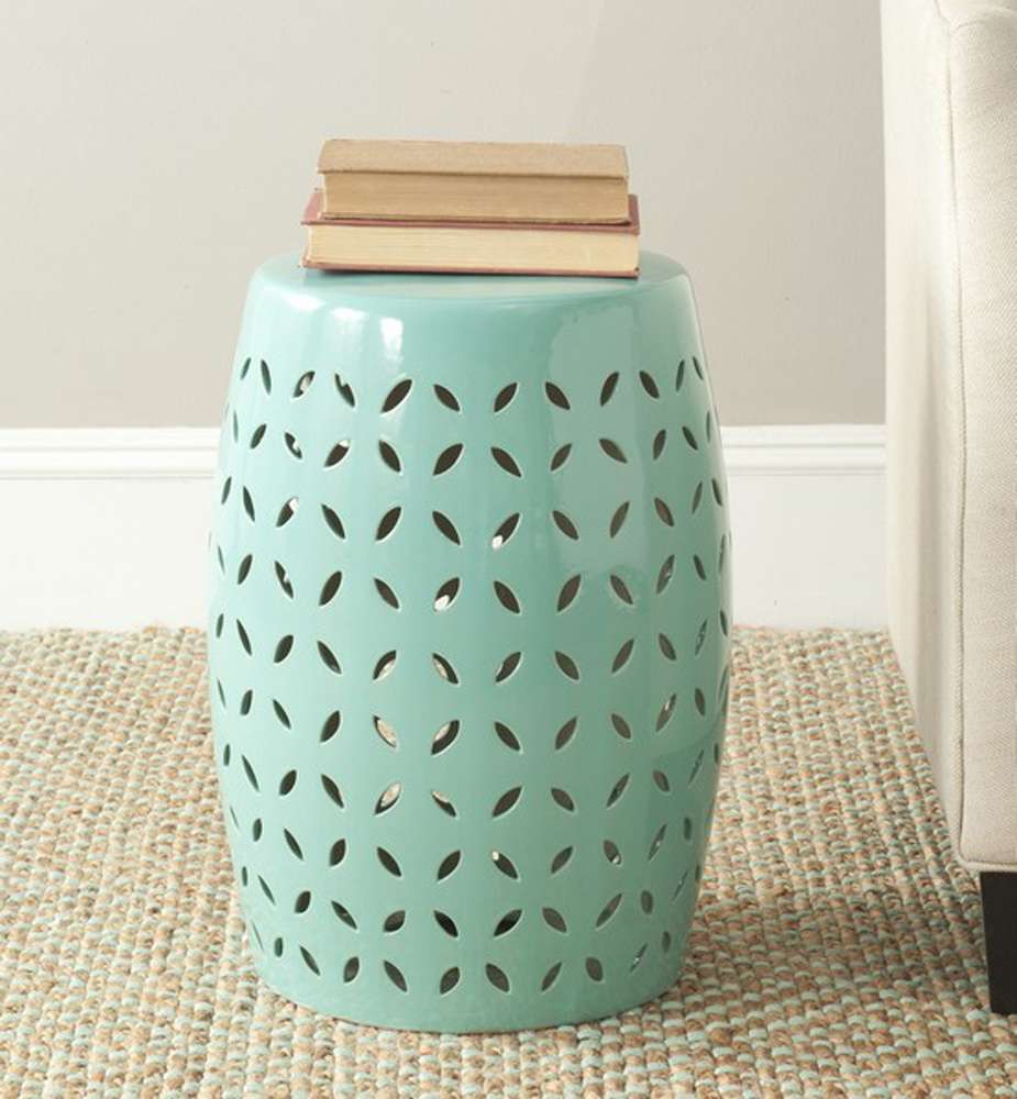 Safavieh - Latice Petal Garden Stool - Robins Egg Blue - ACS4509C veiw 1