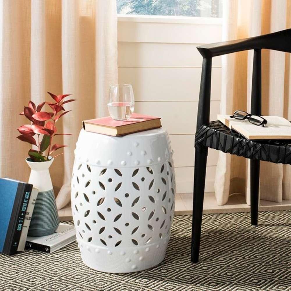 Safavieh - Lattice Coin Stool - White - ACS4510A veiw 1