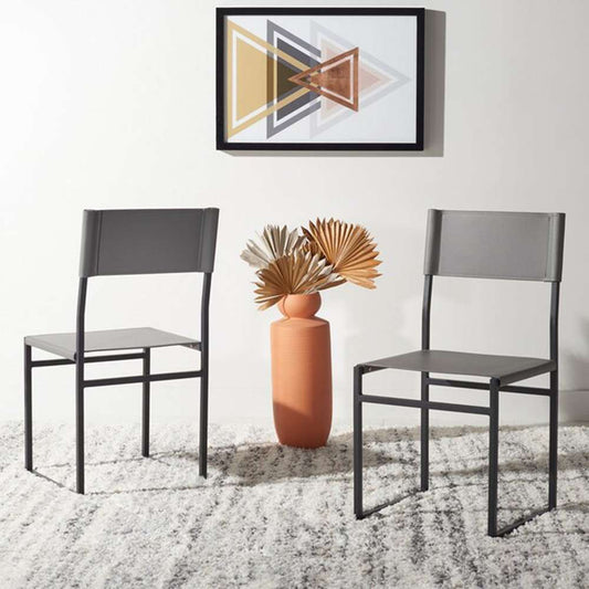 Safavieh - Layne Dining Chair - Grey - Black (Set of 2) - DCH3003B-SET2 veiw 2