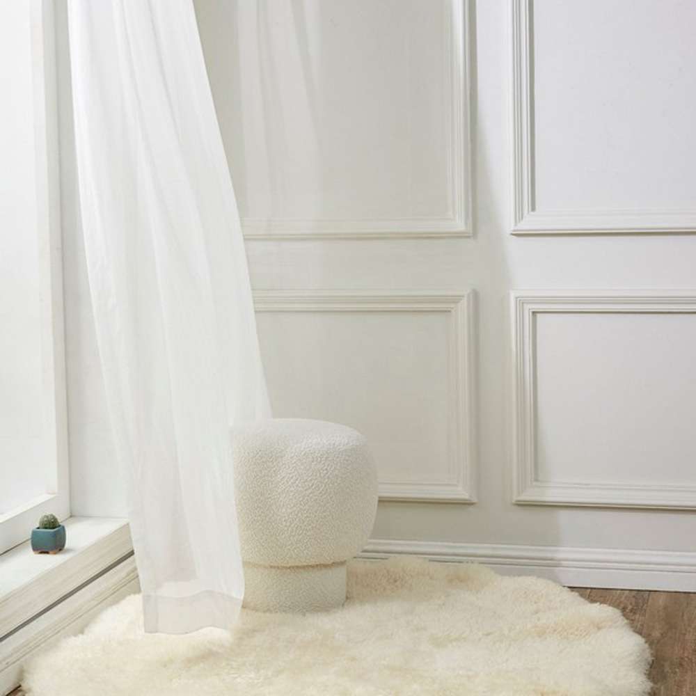 Safavieh - Couture - Leboeff Round Ottoman - Ivory - SFV5101A veiw 2