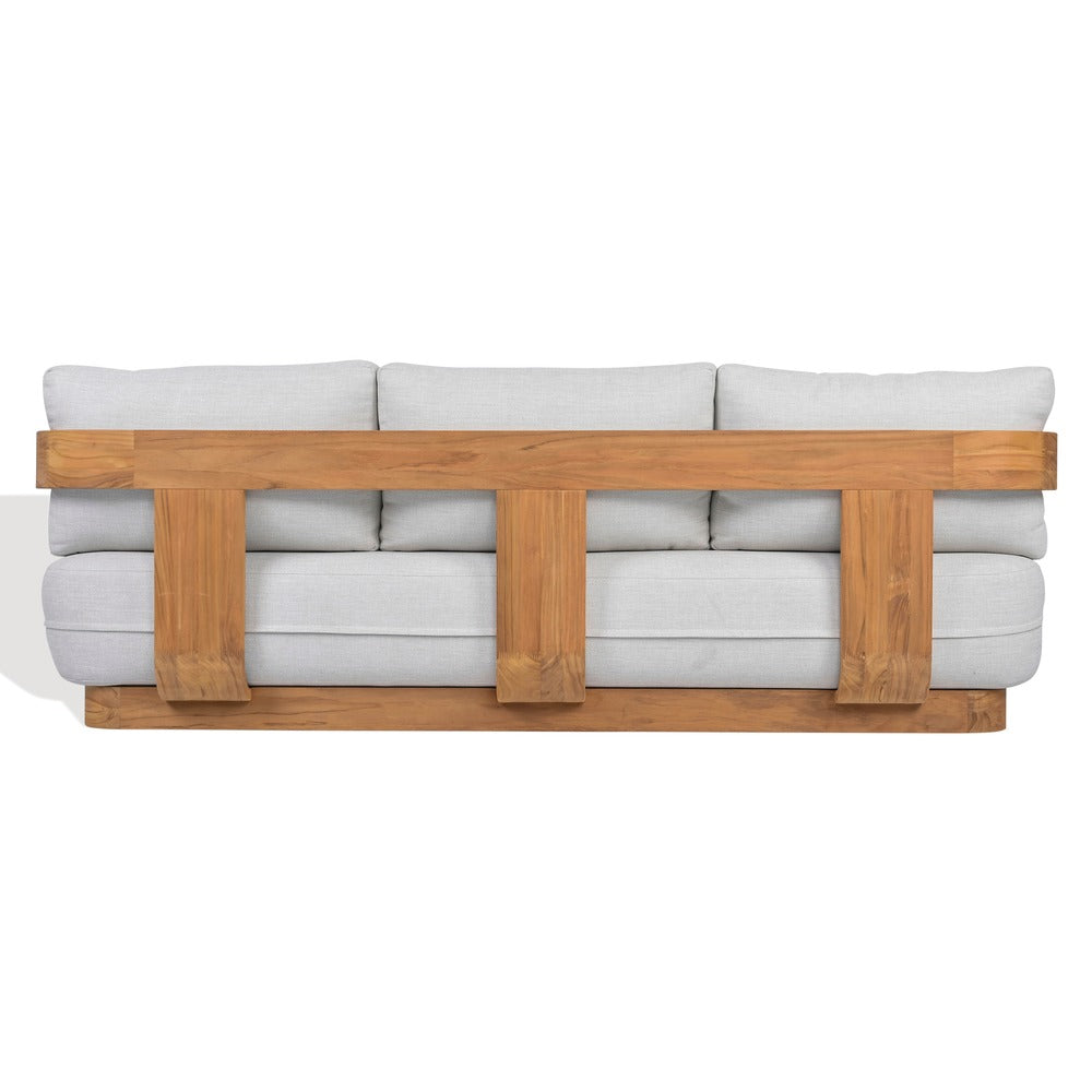 Safavieh - Leilani Brazilian Teak Patio Sofa / Natural Teak / White - CPT1082A view 3