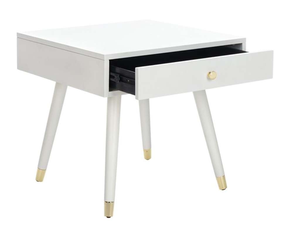 Safavieh - Levinson Gold Cap End Table - White - Gold - FOX6305B veiw 4