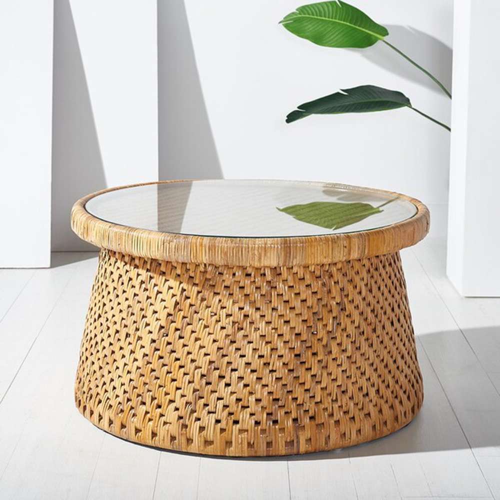 Safavieh - Couture - Lianne Rattan Rd Coffee Table - Natural - CWK2002A veiw 3