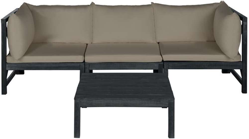 Safavieh - Lynwood Outdoor Sectional - Dark Slate Gray - Taupe - PAT6713J veiw 1