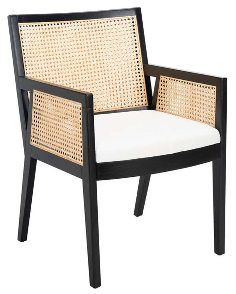Safavieh - Couture - Malik Rattan Dining Chair - Black - Natural - SFV4105A veiw 3