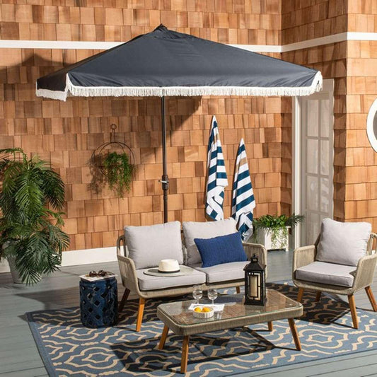 Safavieh - Milan 7.5Square Umbrella - Navy - White - PAT8408A veiw 2