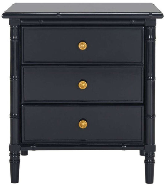 Safavieh - Mina 3 Drawer Nightstand - Navy - Gold - NST3500A view 2