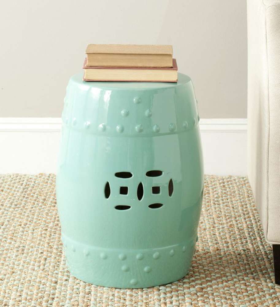 Safavieh - Modern Ming Garden Stool - Light Aqua - ACS4516C veiw 1