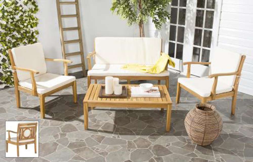 Safavieh - Montclair 4 Pc Outdoor Set - Natural - Beige - PAT6712A veiw 1