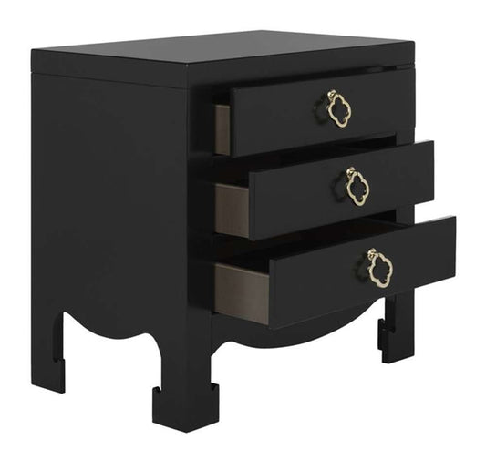 Safavieh - Nero 3 Drawer Nightstand - Black - FOX6274A veiw 2