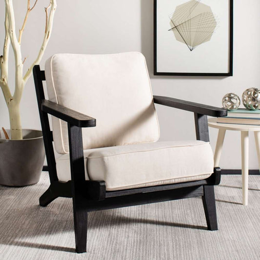Safavieh - Nico Mid Century Accent Chair - Bone - Black - ACH4501A veiw 2