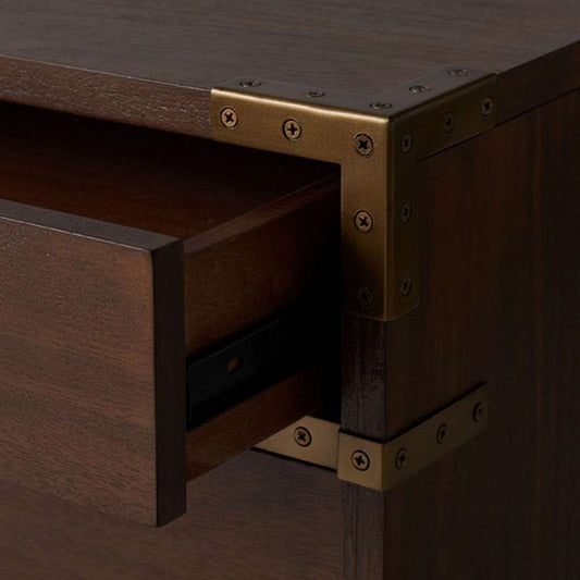 Safavieh - Nisha 3 Drawer Wood Nightstand - Brown - SFV7708A veiw 2