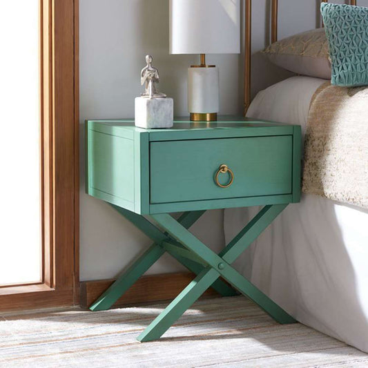 Safavieh - Odilia 1 Drawer Nightstand - Turquoise - NST9200C veiw 2