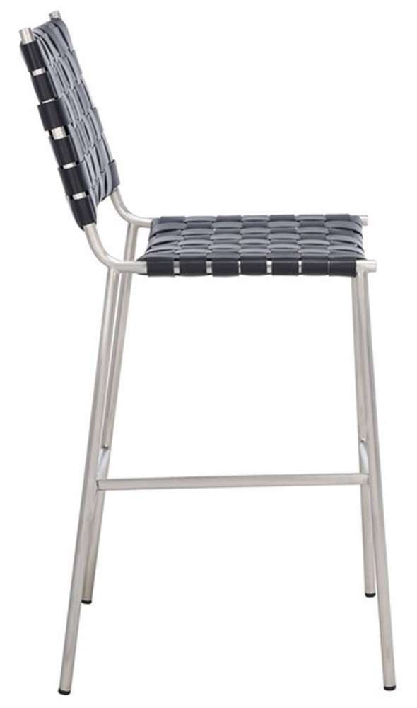 Safavieh - Olenna Woven Counter Stool - Black - Silver - BST3011E veiw 4