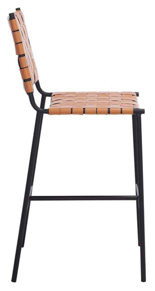 Safavieh - Olenna Woven Counter Stool - Cognac - Black - BST3011B veiw 4