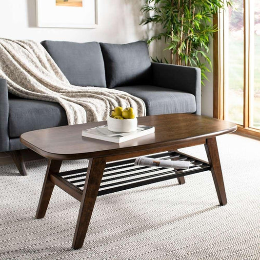 Safavieh - Oren 2 Tier Coffee Table - Walnut - Black - COF6400A veiw 2