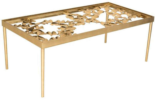 Safavieh - Otto Ginkgo Leaf Coffee Table - Gold - Clear - FOX2591A veiw 2