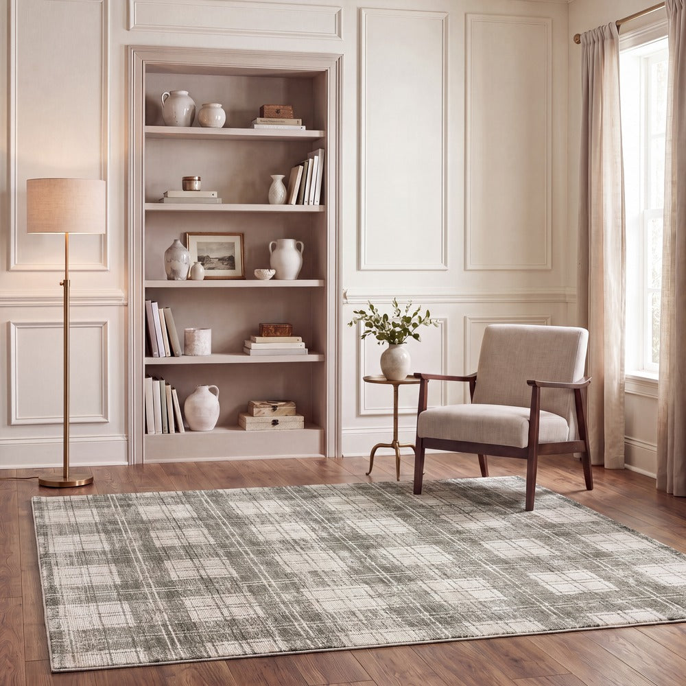 Safavieh - Oxford Plaid 500Y Green / Ivory - 6" X 8" - OXP500Y-68 view 2