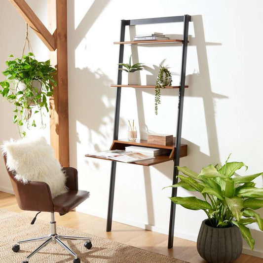 Safavieh - Pamella 2 Shelf Leaning Desk - Honey Brown - Charcoal - DSK9400A view 2