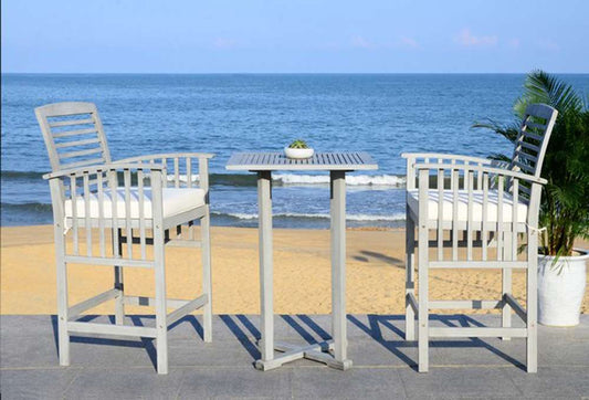 Safavieh - Pate 3Pc Bar Height Bistro Set - Grey - Bge + Solid Plw - PAT7043B veiw 2