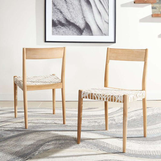 Safavieh - Pranit Dining Chair - White - Natural (Set of 2) - DCH1200A-SET2 veiw 2