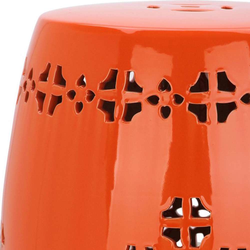 Safavieh - Quatrefoil Garden Stool - Orange - ACS4535D veiw 2