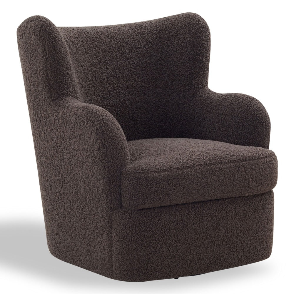 Safavieh - Rainier Wingback Teddy Swivel Chair / Dark Brown - SFV5156A view 3