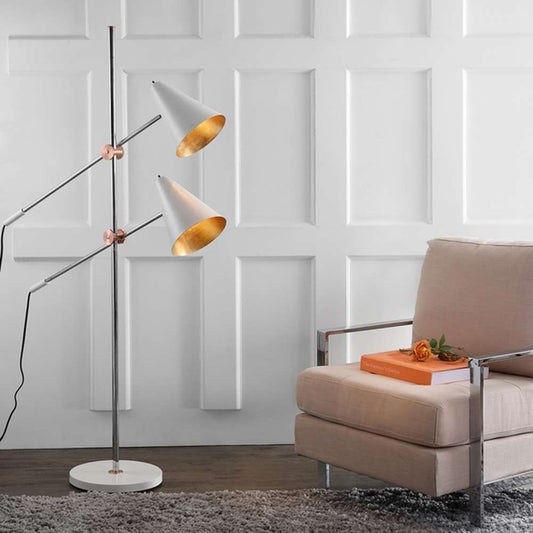 Safavieh - Reed Floor Lamp - Chrome - White - LIT4518A veiw 2