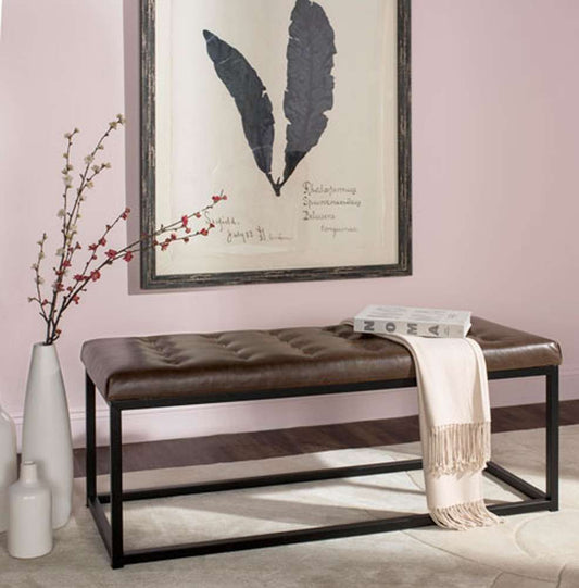Safavieh - Reynolds Bench - Brown - Black - FOX6225C veiw 2