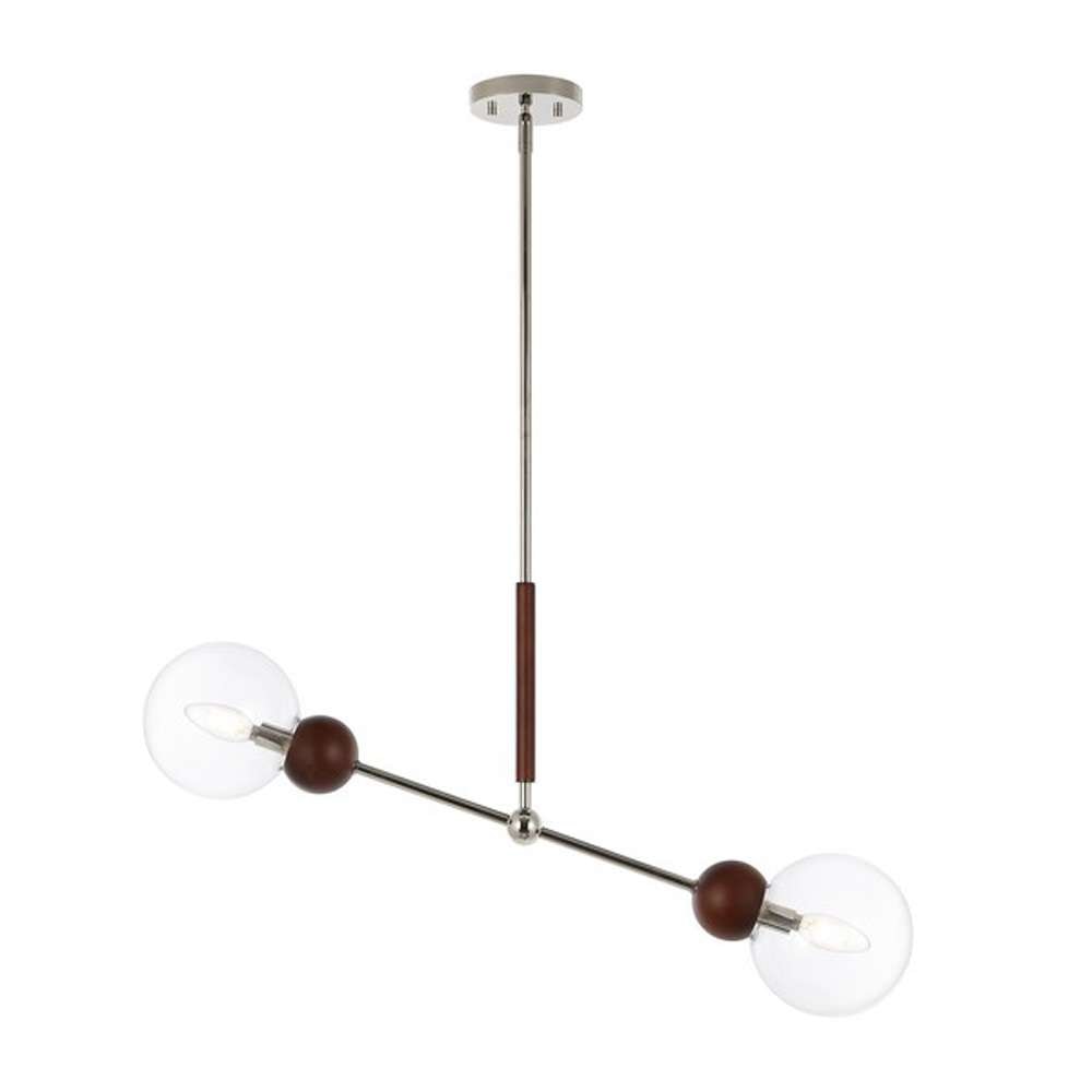 Safavieh - Rocky 2 Lt 35.3in Pendant - Dark Walnut - Nickel - PND4183A veiw 1