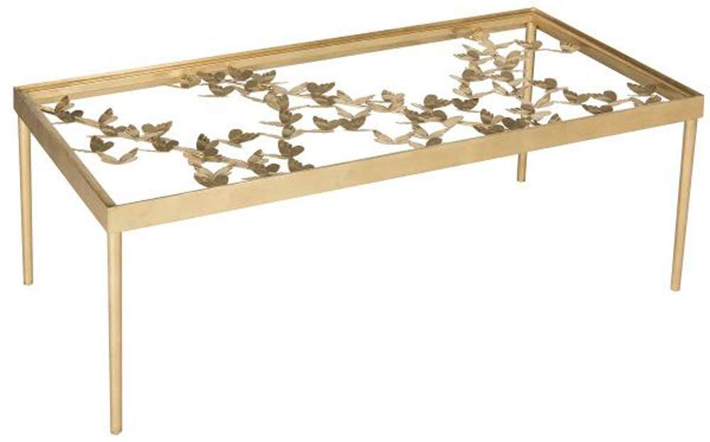 Safavieh - Rosalia Butterfly Coffee Table - Gold - Clear - FOX2589A veiw 3