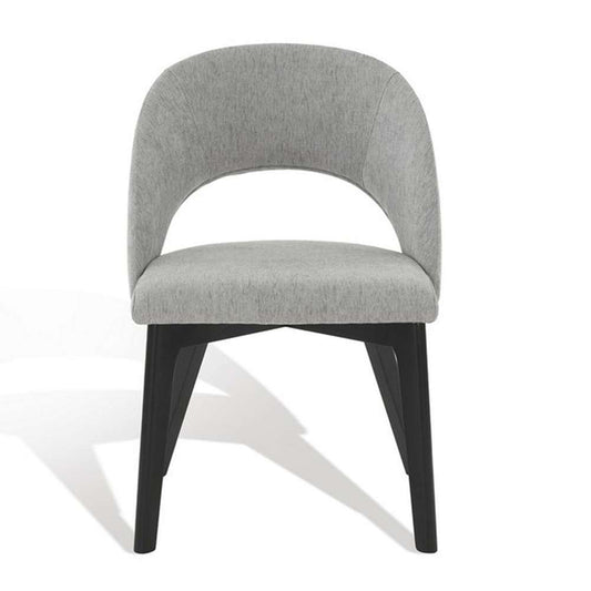 Safavieh - Couture - Rowland Linen Dining Chair - Grey - Black - SFV5058B veiw 2