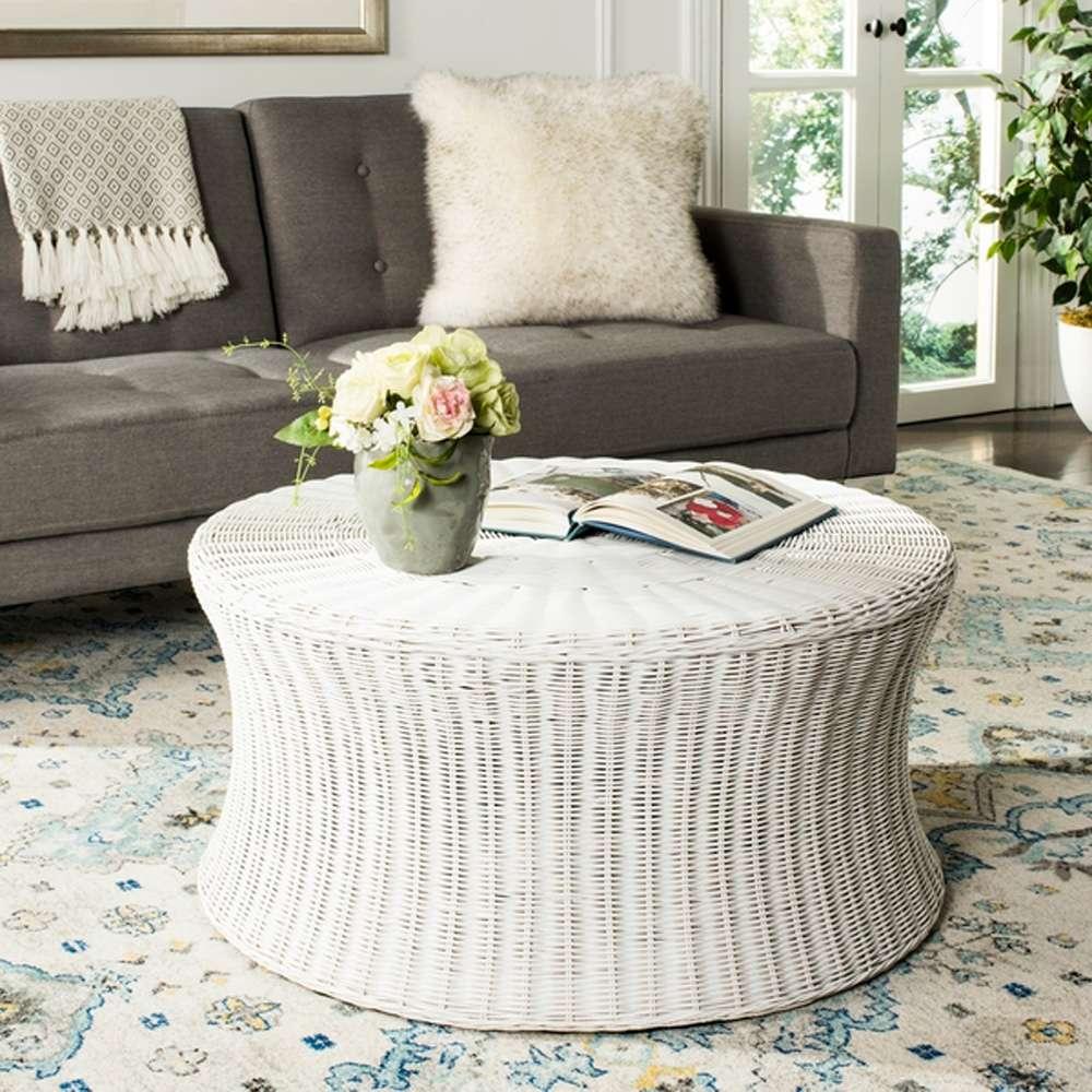 Safavieh - Ruxton Coctail Ottoman - White - FOX6530C veiw 2