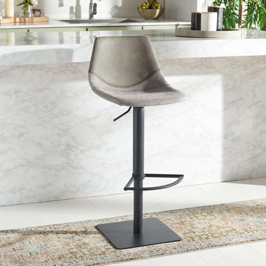 Safavieh - Rylen Gas Lift Bar Stool - Grey - Black - BST3012B veiw 2