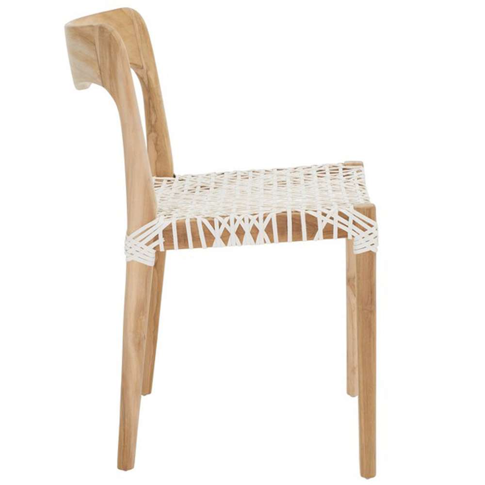 Safavieh - Sezja Leather Dining Chair - Off White - Natural - DCH1205A veiw 4