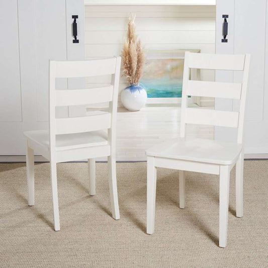 Safavieh - Silio Ladder Back Dining Chair - White (Set of 2) - DCH9213B-SET2 veiw 2