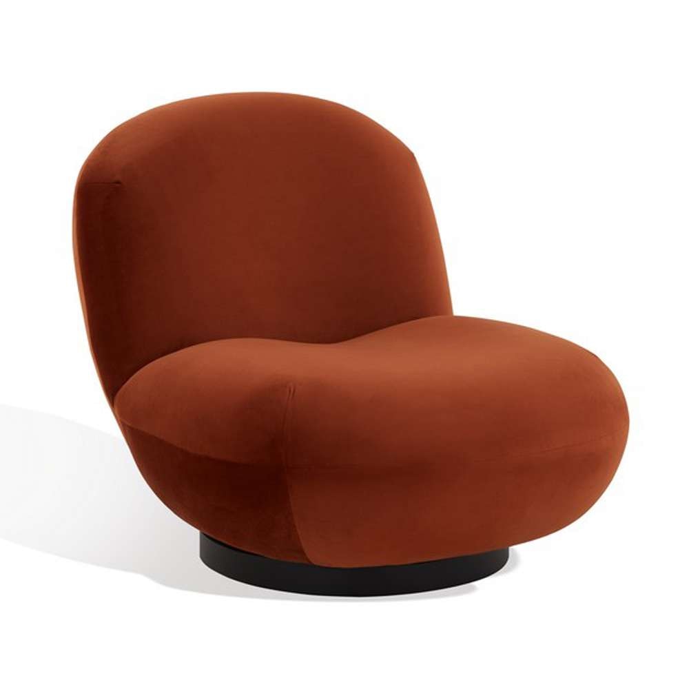 Safavieh - Couture - Stevie Boucle Accent Chair - Rust - Black - SFV4767F veiw 4
