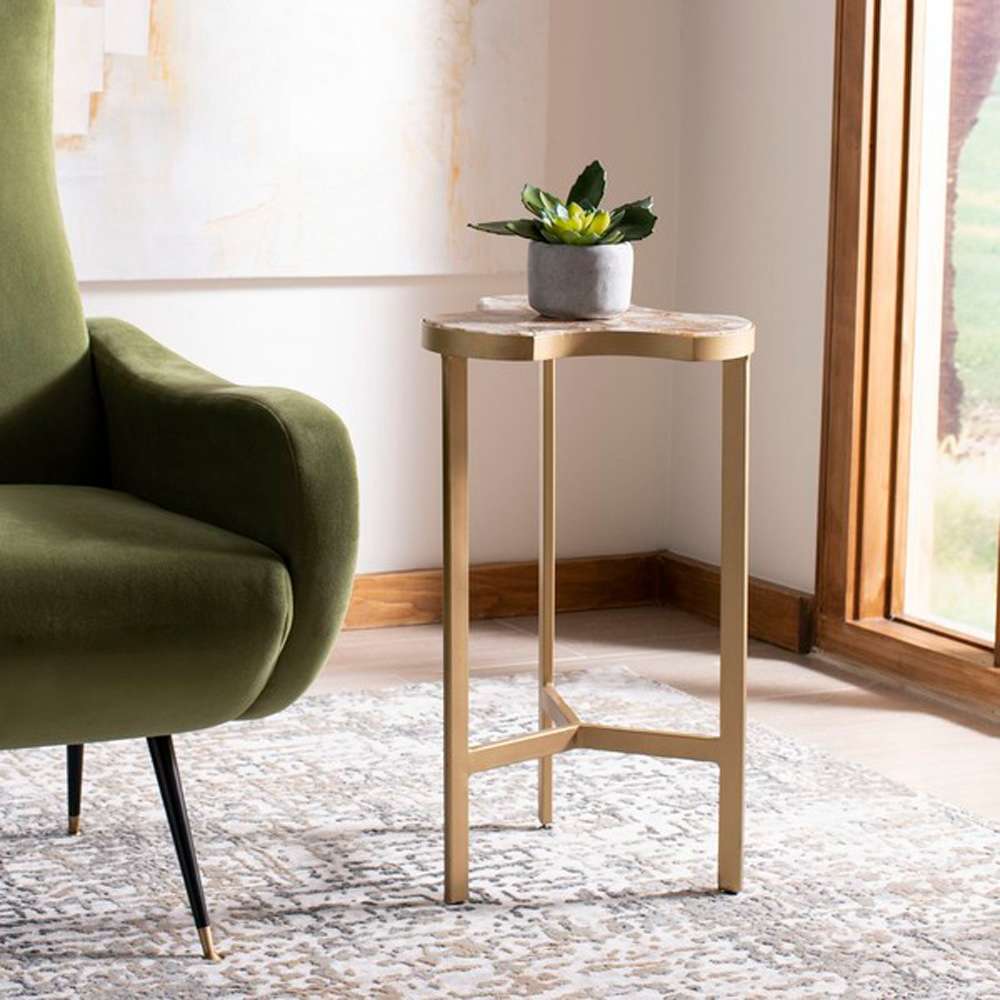 Safavieh - Suki Tripod Accent Table - White - Gold - ACC3701A veiw 3