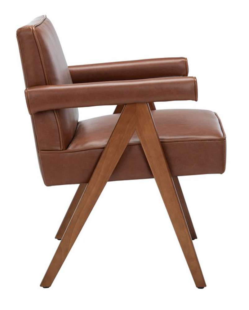 Safavieh - Suri Mid Century Arm Chair - Cognac - Walnut - ACH4508C veiw 4