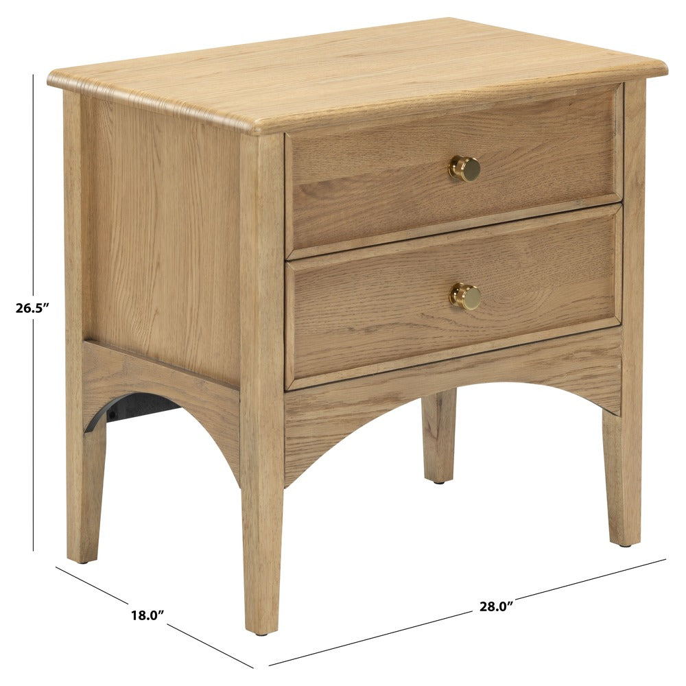 Safavieh - Talia 2 Drawer Wood Nightstand / Brown Oak - SFV2243A view 12