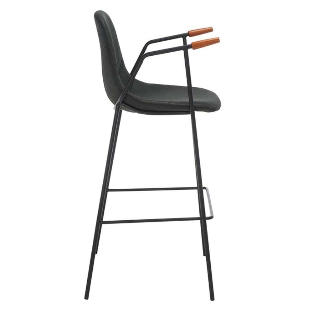 Safavieh - Tanner Mid Century Barstool - Black - Walnut - BST3001D veiw 4