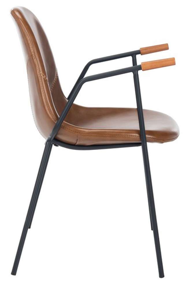 Safavieh - Tanner Midcentury Dining Chair - Cognac - Black (Set of 2) - DCH3001A-SET2 veiw 4