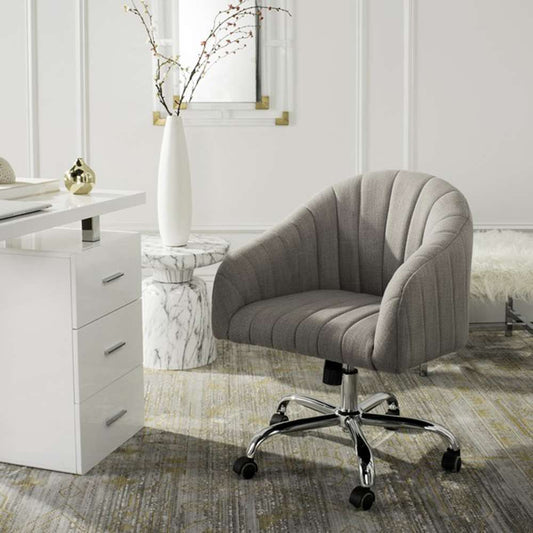 Safavieh - Themis Swivel Office Chair - Grey - Chrome - OCH4503A veiw 2